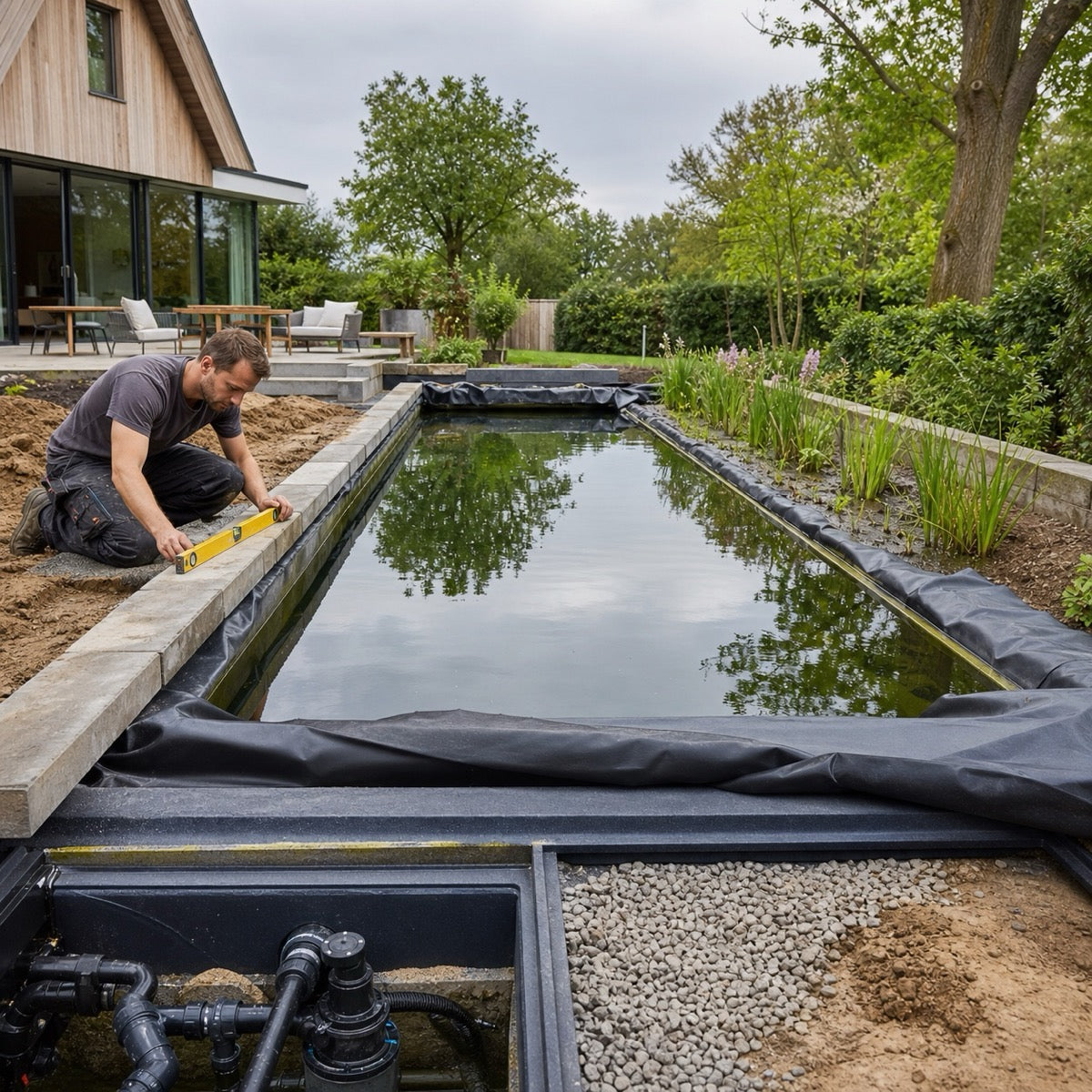 Zwemvijver veilig aanleggen sfeerbeeld