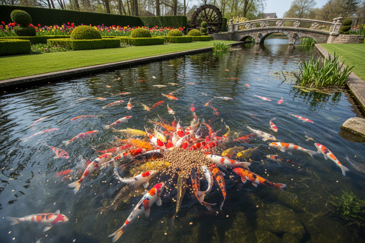 Koi Groeien niet? Check Eerst het Voer en Voedingsschema