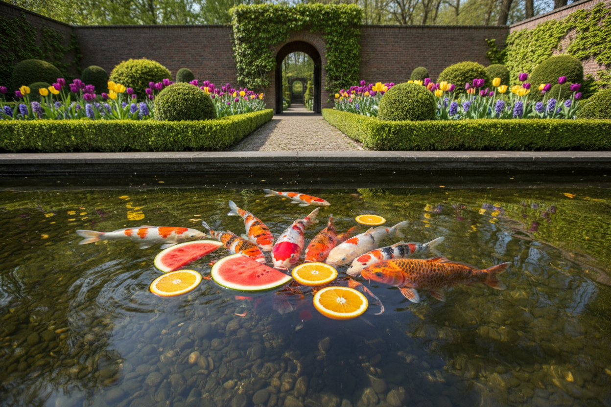 Treats voor Koi: Sinaasappels, Watermeloen en Andere Gezonde Snacks