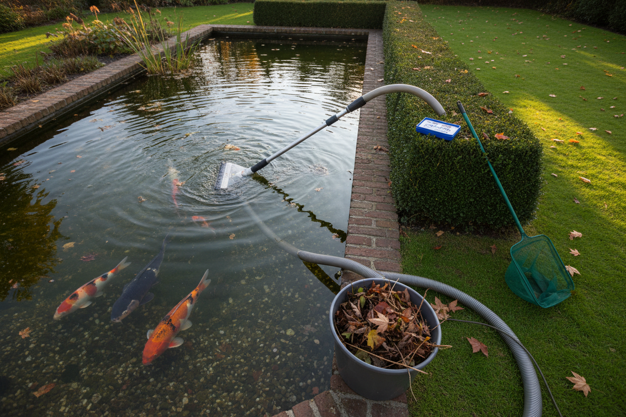 Vijver schoonmaken: het complete stappenplan zonder je vissen te storen