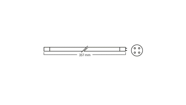 UV-C lamp · 40W Amalgam · wit voetje · 357 mm (Dompel) - collectie afbeelding