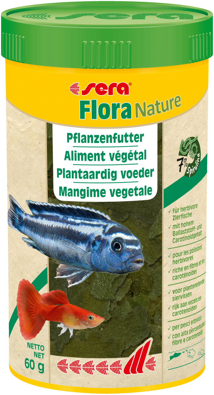 Sera Flora Nature 250 ml - Plantaardig vlokkenvoer voor siervissen, afbeelding 2 Visvoer