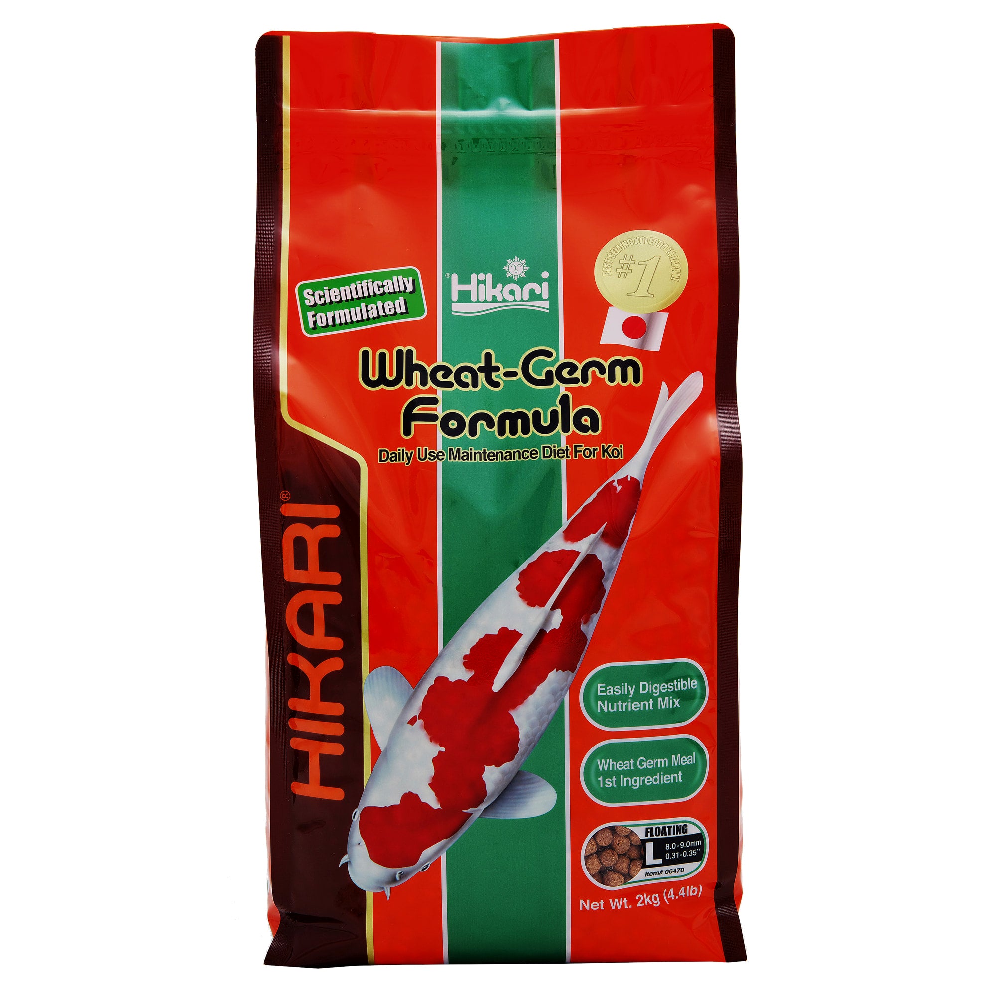 Hikari Wheat-Germ Large 2kg - tarwekiemvoer voor koi bij lage watertemperaturen