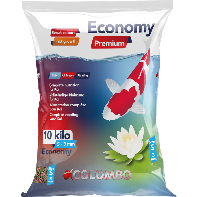 Colombo Economy Mini 10 kg - basisvoer met kleine korrel voor jongere koi, Onderhoudsproduct bij Vijvercentrum