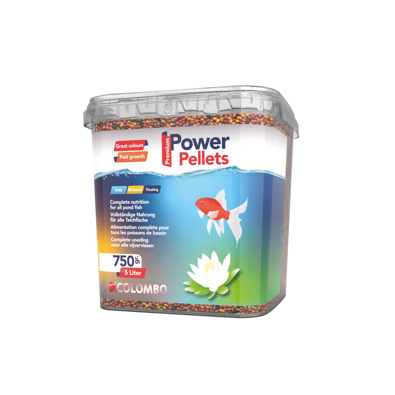 Colombo Power Pellet 5 liter - drijvend basisvoer voor koi en vijvervissen, Onderhoudsproduct bij Vijvercentrum