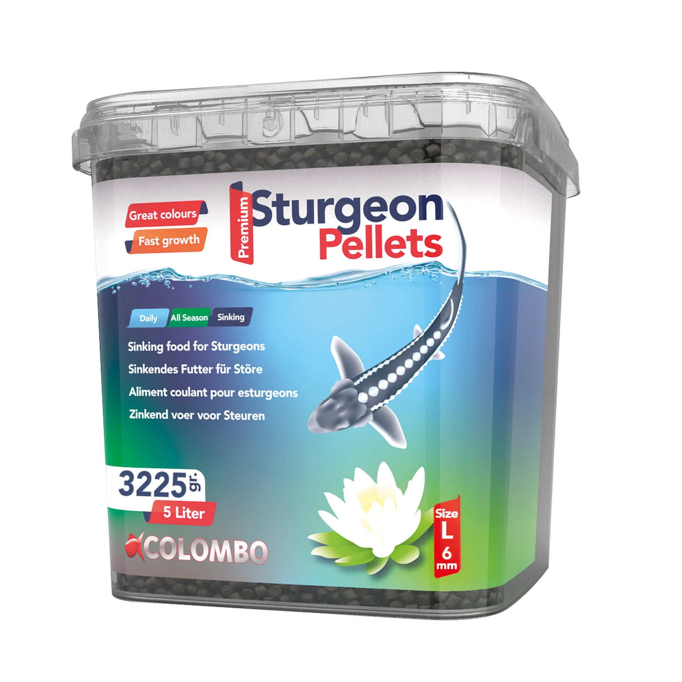 Colombo Steurvoer 5 liter Large - Zinkend voer speciaal voor steuren