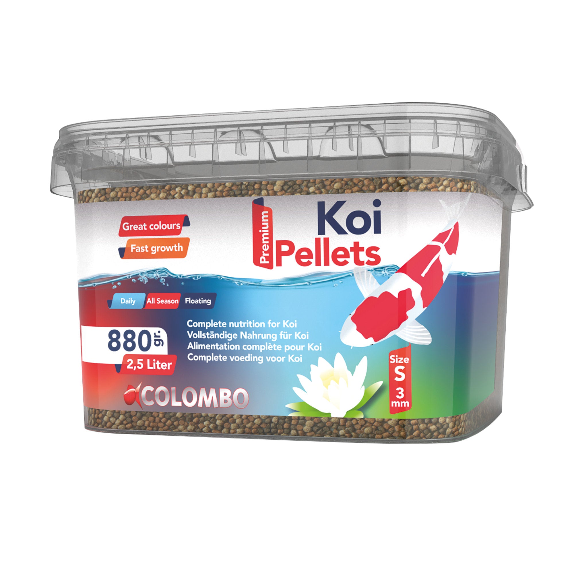 Colombo Koi Mini 2,5 liter - basisvoer met kleine korrel voor jonge koi