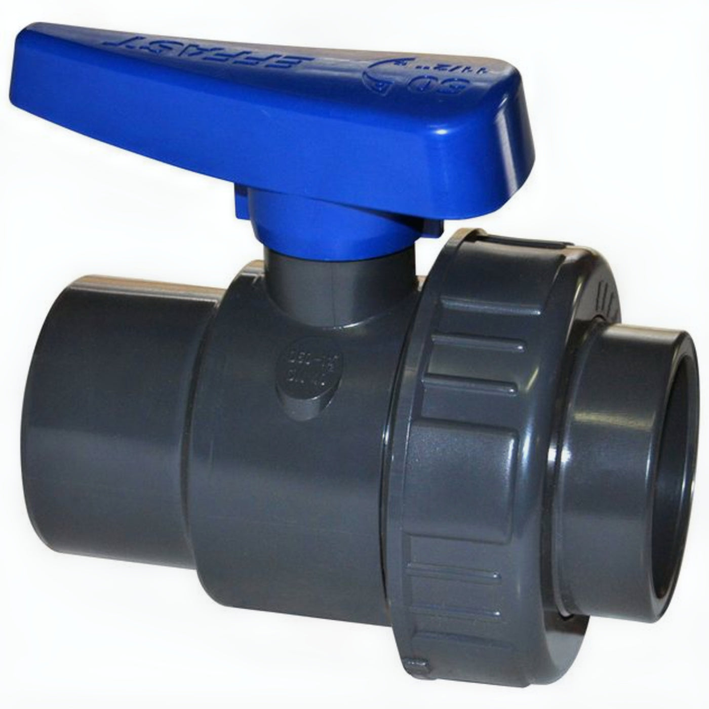 Effast Kogelkraan PVC Lijm met enkele wartel 90 mm - Afsluitkraan vijverleiding