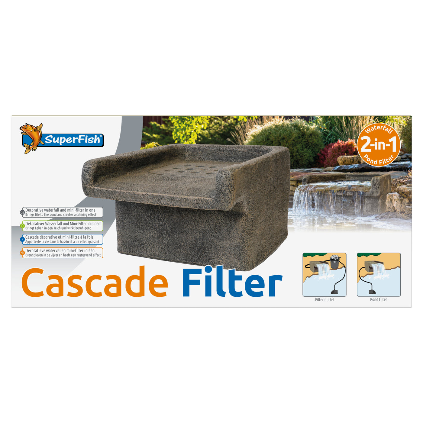 Superfish Cascade Filter - vijverfilter met pomp voor doorstroming tot 2.500 l/u