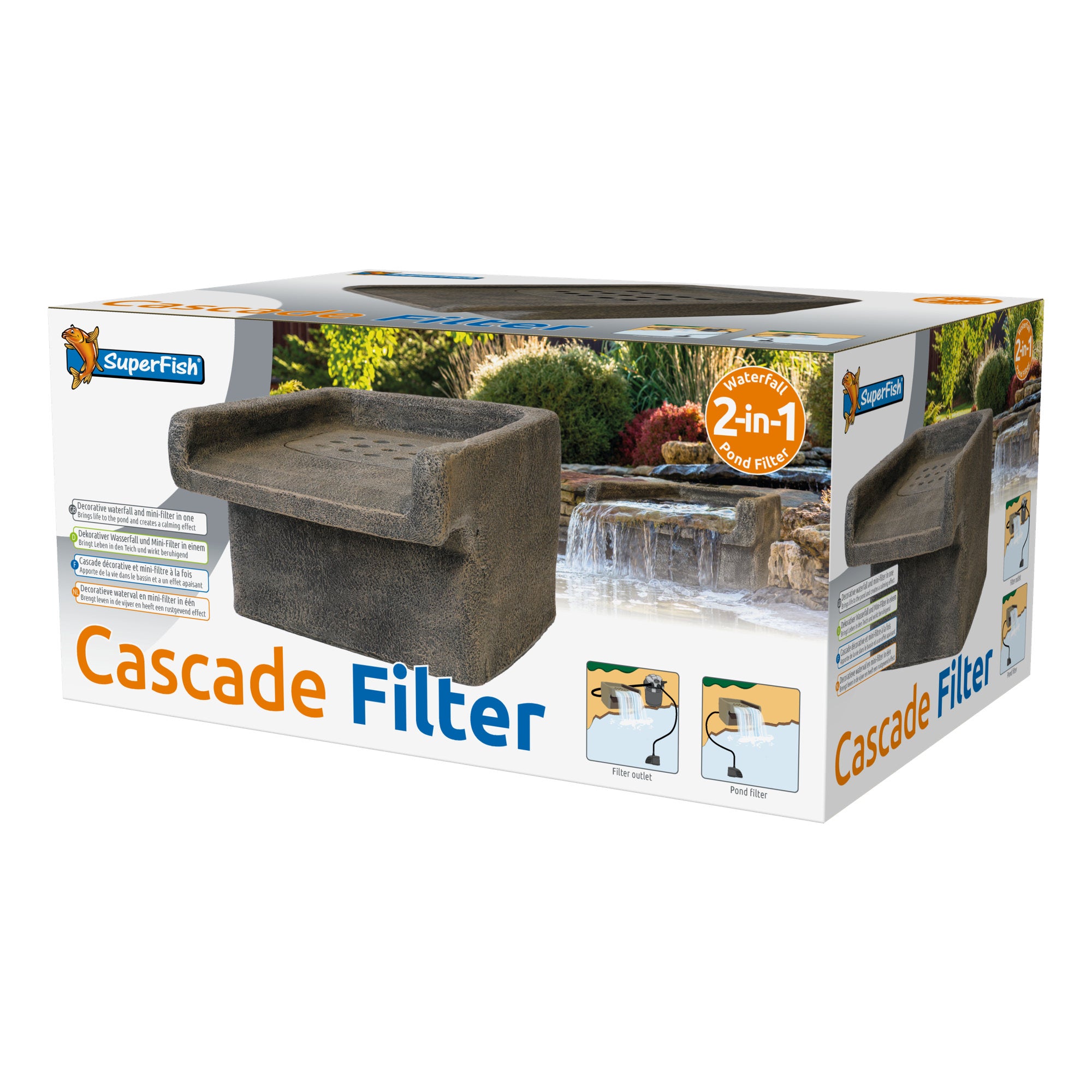 Superfish Cascade Filter - vijverfilter met pomp voor doorstroming tot 2.500 l/u - 8715897344916 SF CASCADE FILTER 3D