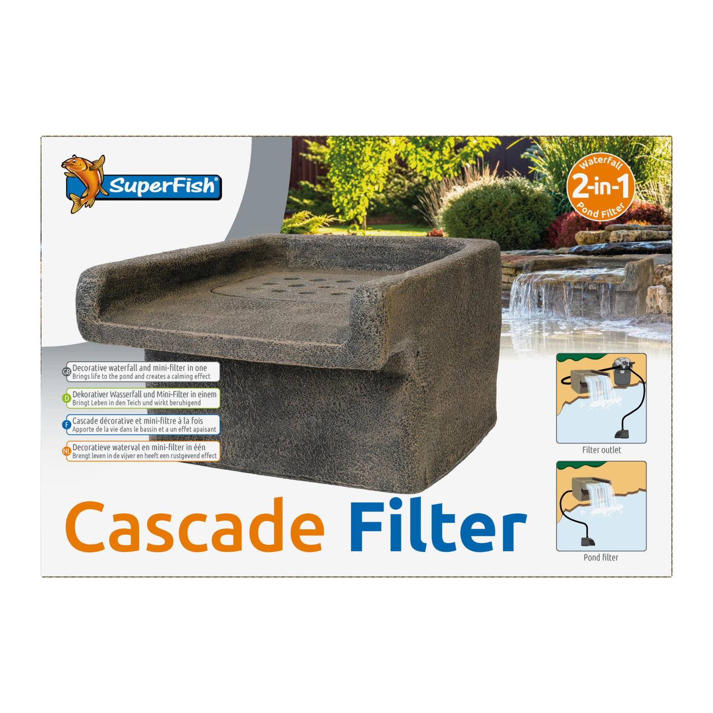 Superfish Cascade Filter - vijverfilter met pomp voor doorstroming tot 2.500 l/u - 8715897344916 SF CASCADE FILTER FRONT2