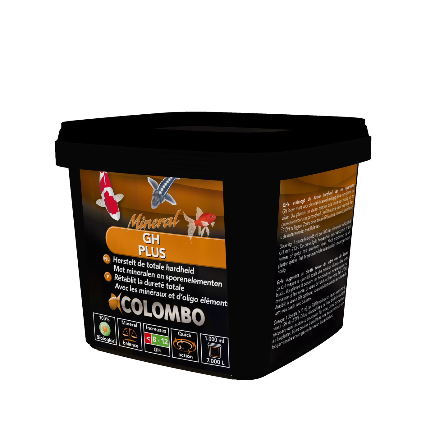 Colombo GH+ 1000 ml - verhoogt de totale hardheid in vijverwater - 8715897018985 COLOMBO GH 1000ML 7.000L NL F 3D