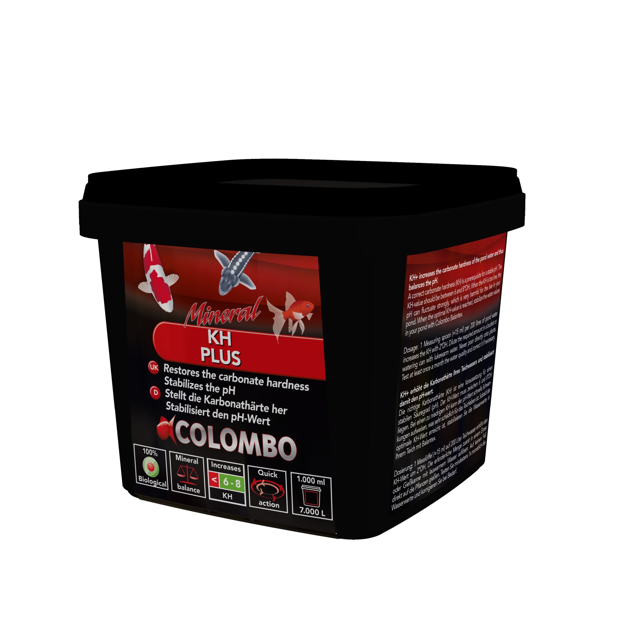 Colombo KH+ 1000 ml - carbonaathardheid verhogen voor vijvers tot 7.000 liter - 8715897018992 COLOMBO KH 1000ML 7.000L UK D 3D