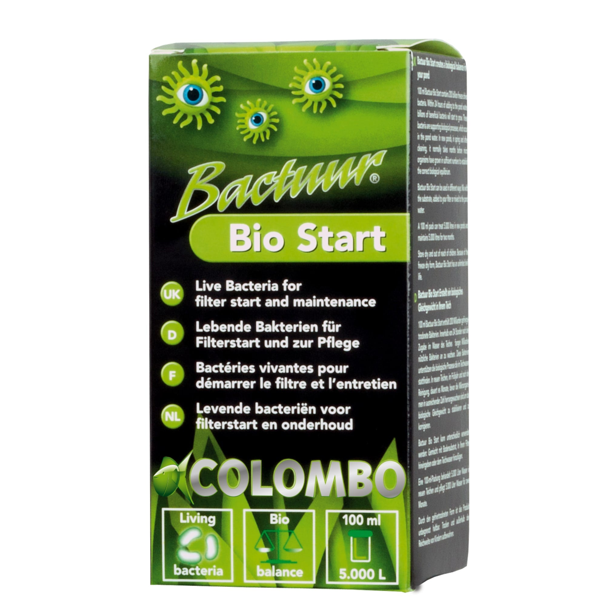 Colombo Bactuur Bio Start 100 ml - bacteriestarter voor nieuwe vijvers en filters - 8715897158728 COLOMBO BACTUUR BIO START 100ML 3D