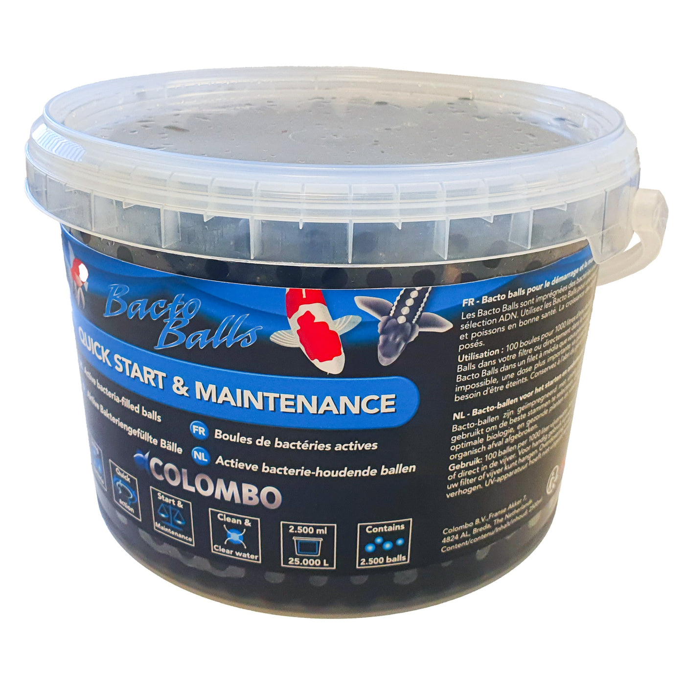 Colombo Bacto Balls 2500 ml - Bacterienbolletjes voor vijverfilterstart - 8715897338519 COLOMBO BACTO BALLS 2500ML 3D