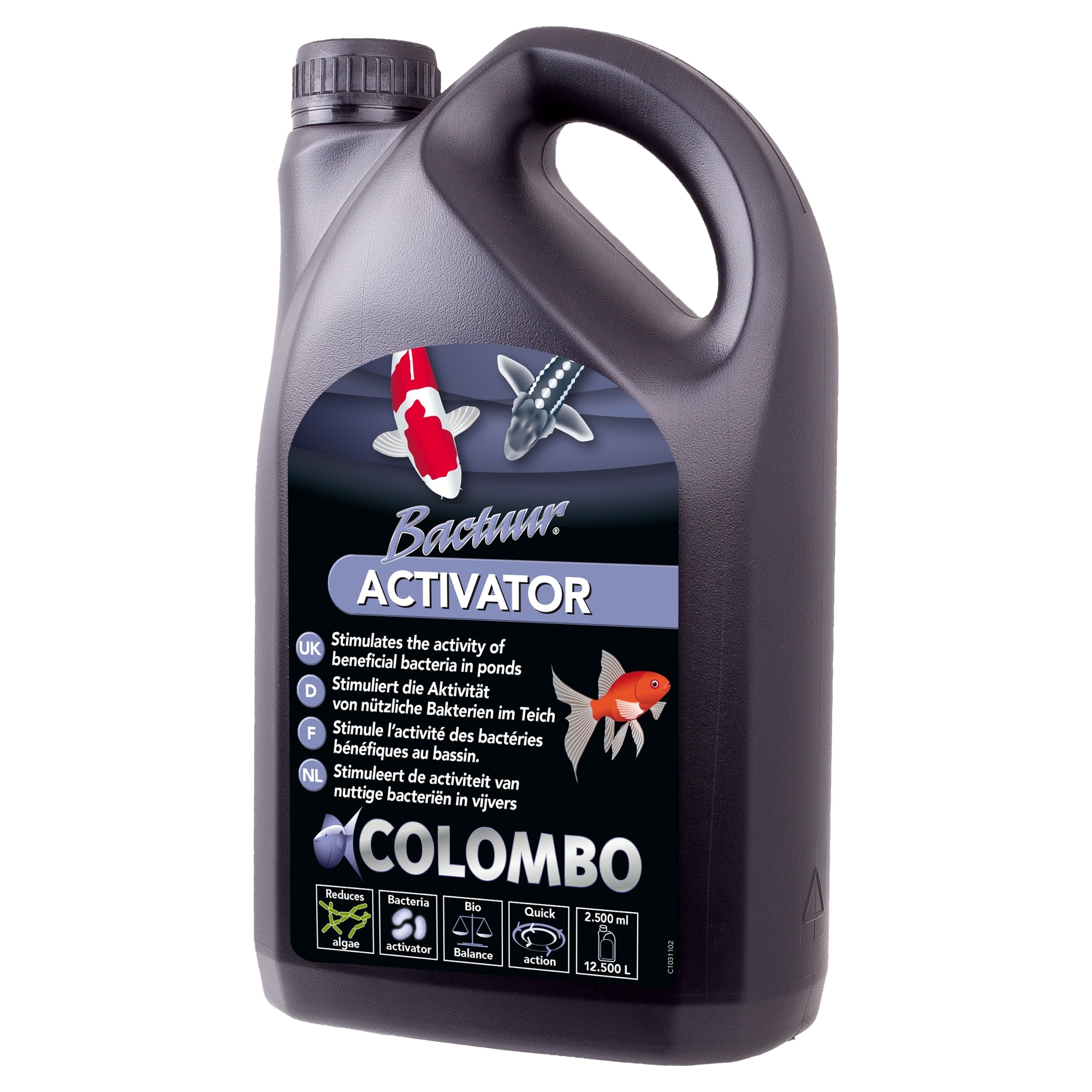 Colombo Bactuur Activator 2500 ml - Activeert en versnelt de biologische filtratie - 8715897043789 COLOMBO BACTUUR ACTIVATOR 2500 ML 3D
