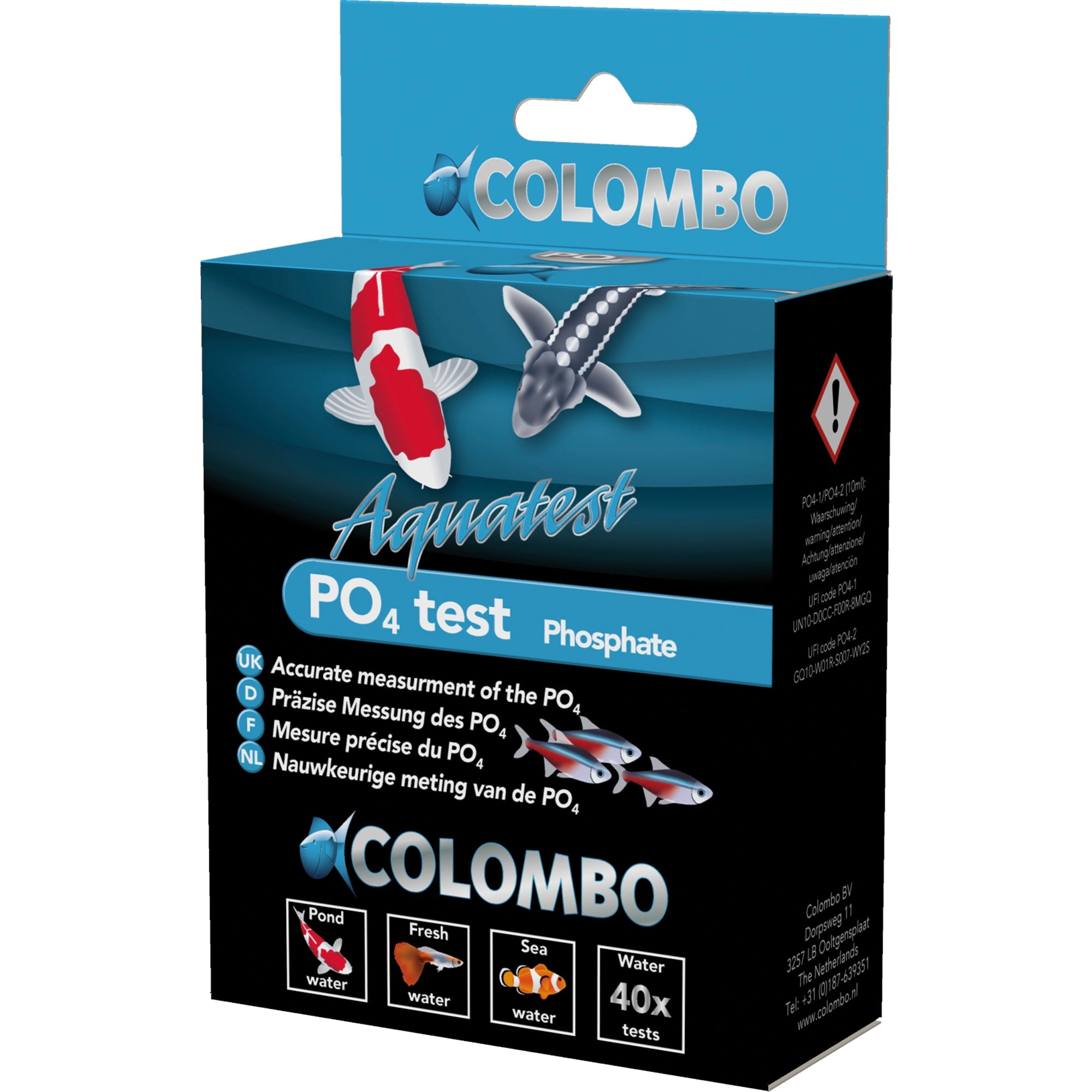 Colombo PO4 Test - fosfaat druppeltest voor vijverwater - 8715897189760 COLOMBO PO4 TEST 3D