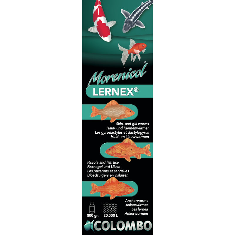Colombo Morenicol Lernex 800 gram tegen huid- en kieuwwormen, Vismedicijn bij Vijvercentrum