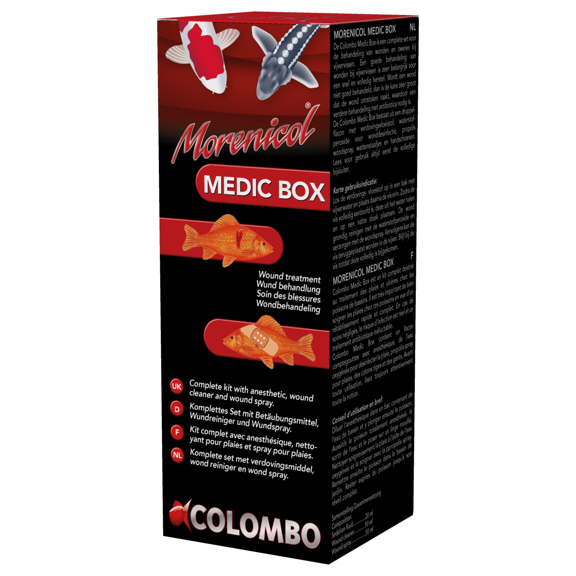 Colombo Morenicol Medic Box - Complete medicijnkoffer voor veelvoorkomende visziekten - 8715897025938 MEDIC BOX WOUND AND ULCER TREATMENT 3D