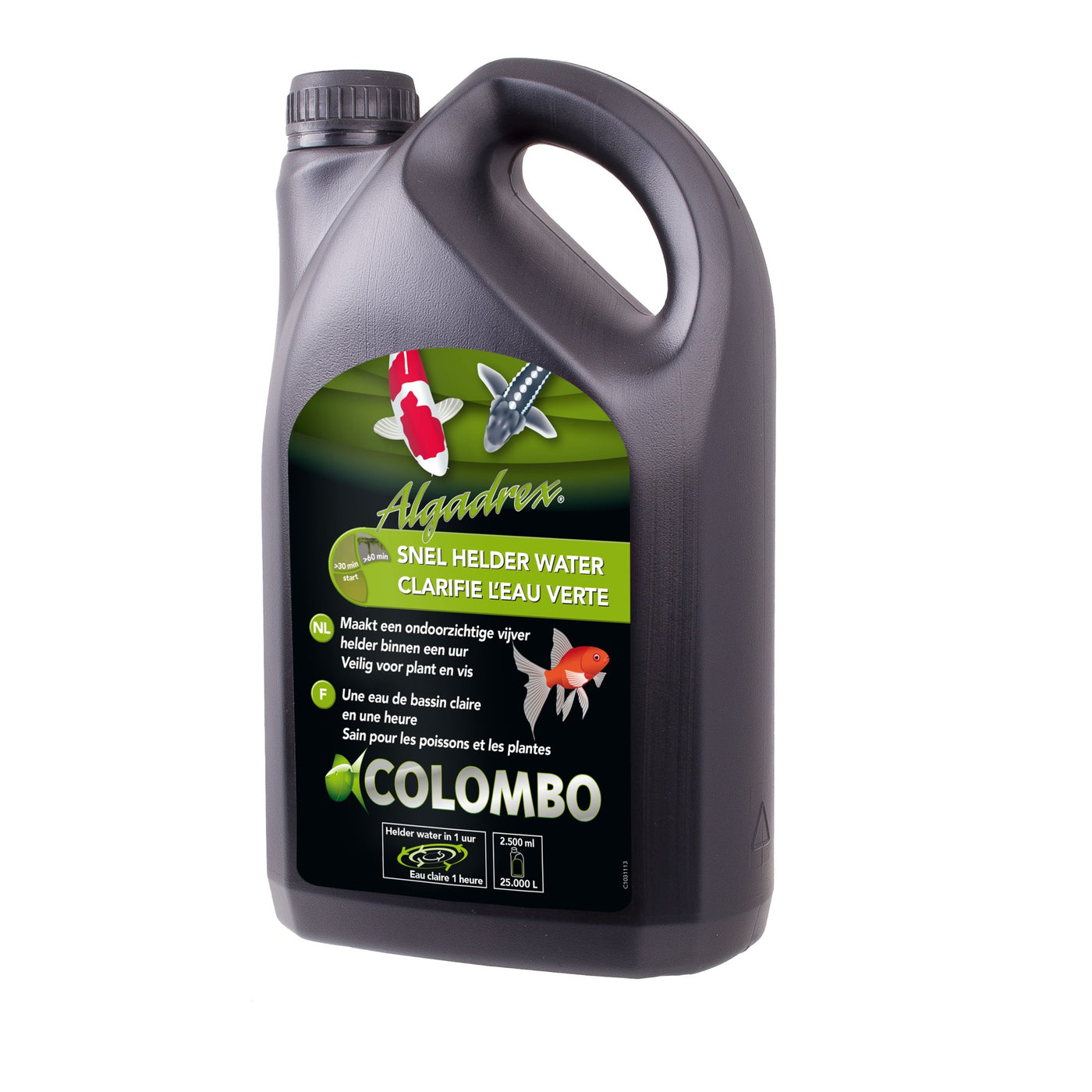 Colombo Algadrex 2500 ml - vlokmiddel tegen groen vijverwater tot 25.000 liter - 8715897276866 COL.ALGADREX 2.500ML 25.000L NL F 3D