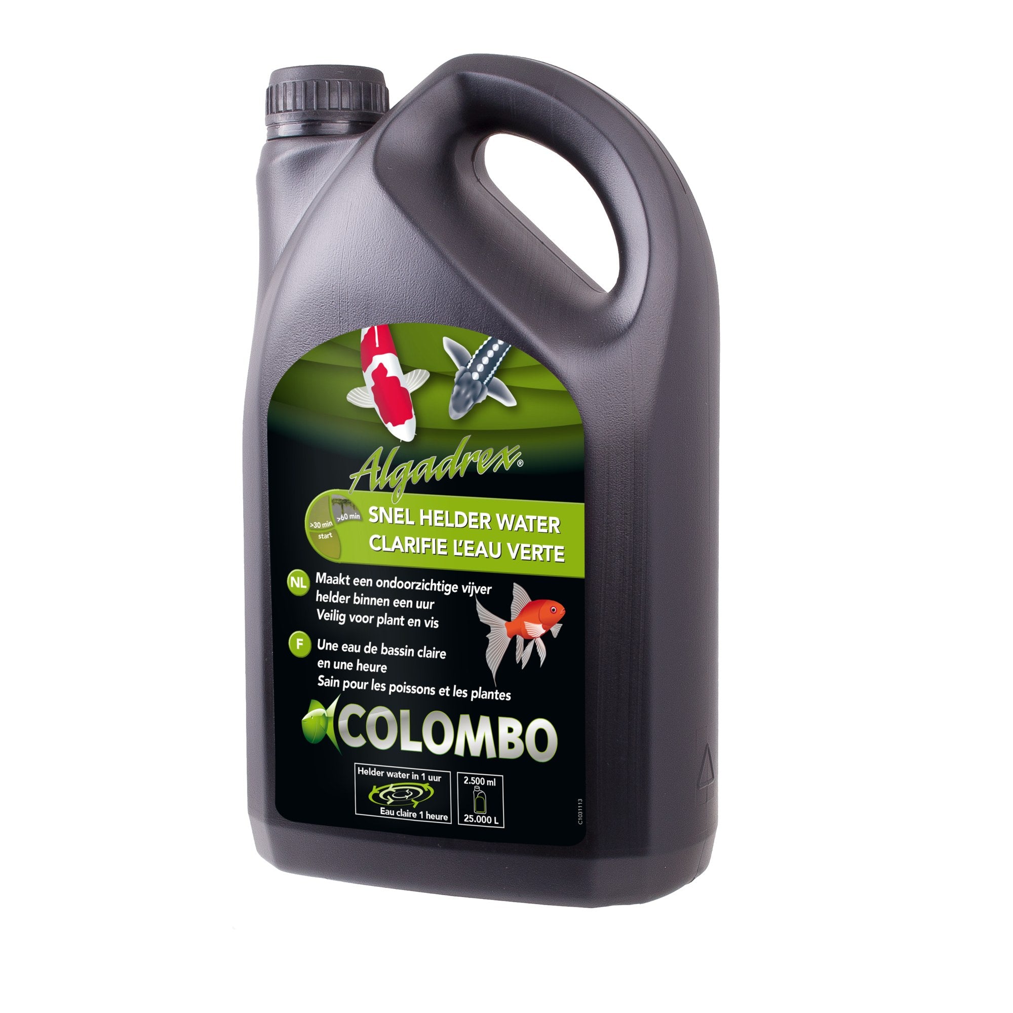 Colombo Algadrex 2500 ml - vlokmiddel tegen groen vijverwater tot 25.000 liter - 8715897276866 COL.ALGADREX 2.500ML 25.000L NL F 3D