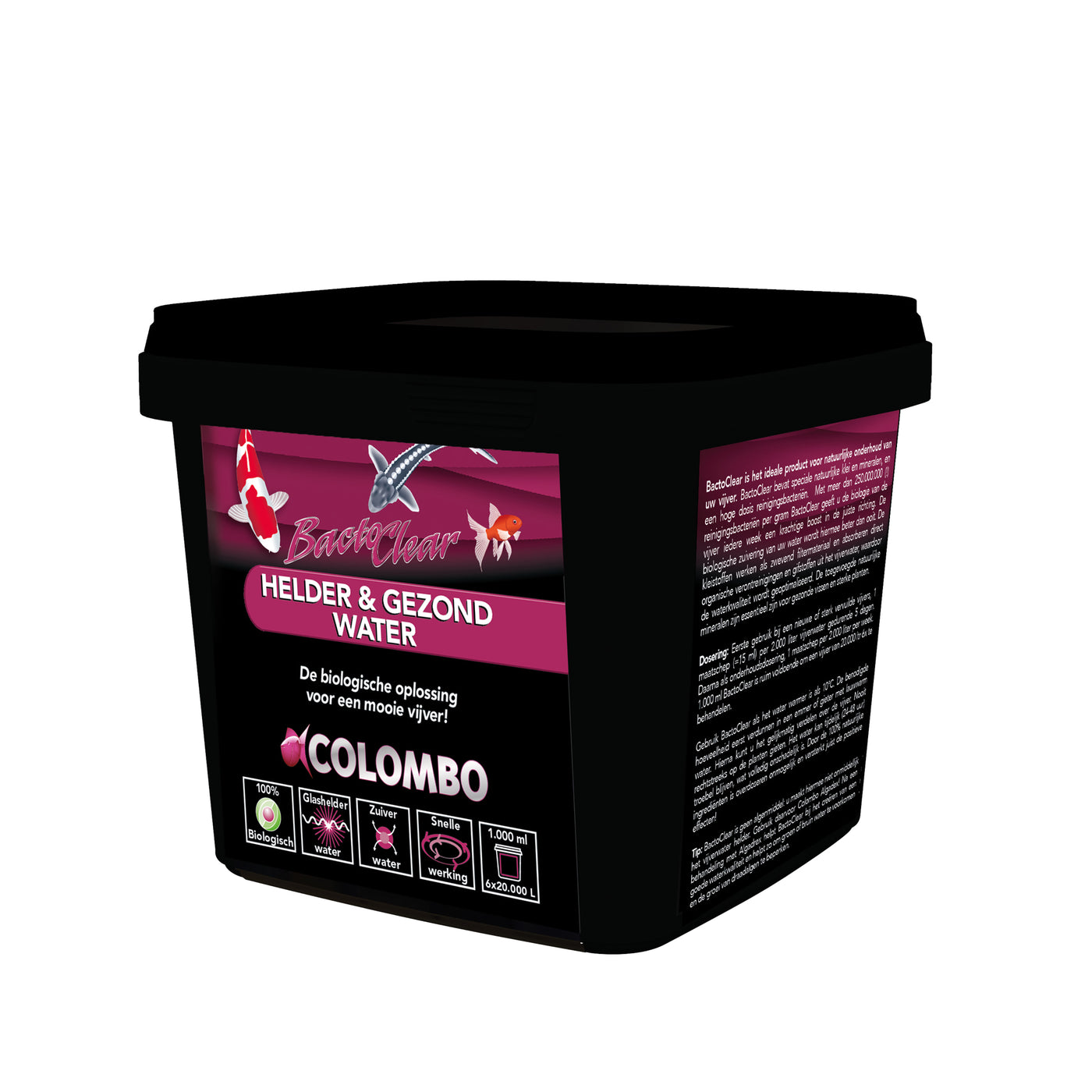 Colombo Bactoclear 1000 ml - Helder vijverwater door bacteriele zweefalgenbestrijding - 8715897344671 COLOMBO BACTOCLEAR 1000 ML 20.000L NL 3D