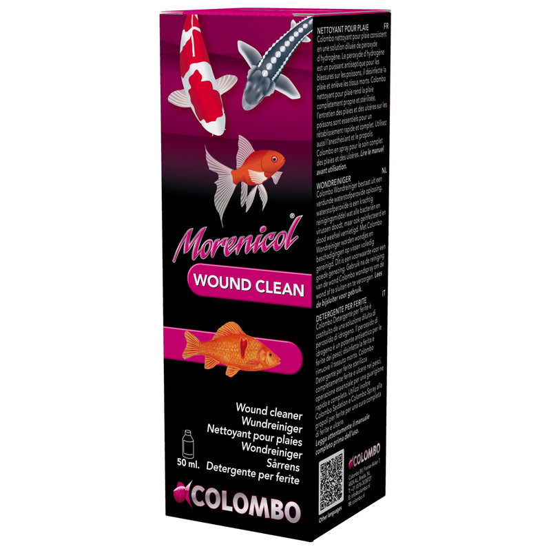 Colombo Wond Reiniger 50ml - desinfectiemiddel voor wonden bij vijvervissen - 8715897081736 COLOMBO WOUND CLEAN 50 ML 3D, detailaanzicht Vismedicijn