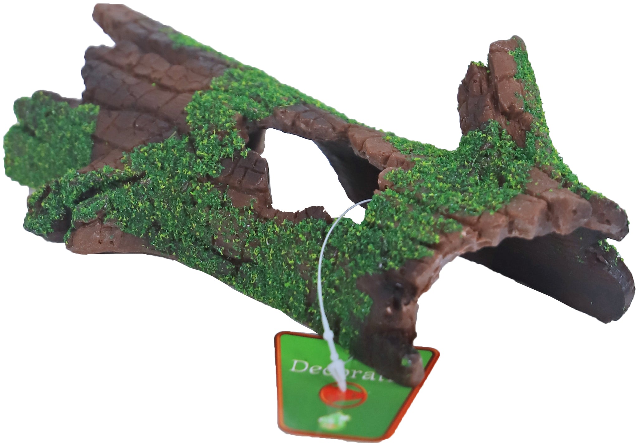 Boon Ornament Halve Boomstam met Mos 19x10x6cm - Aquariumdecoratie polyresin