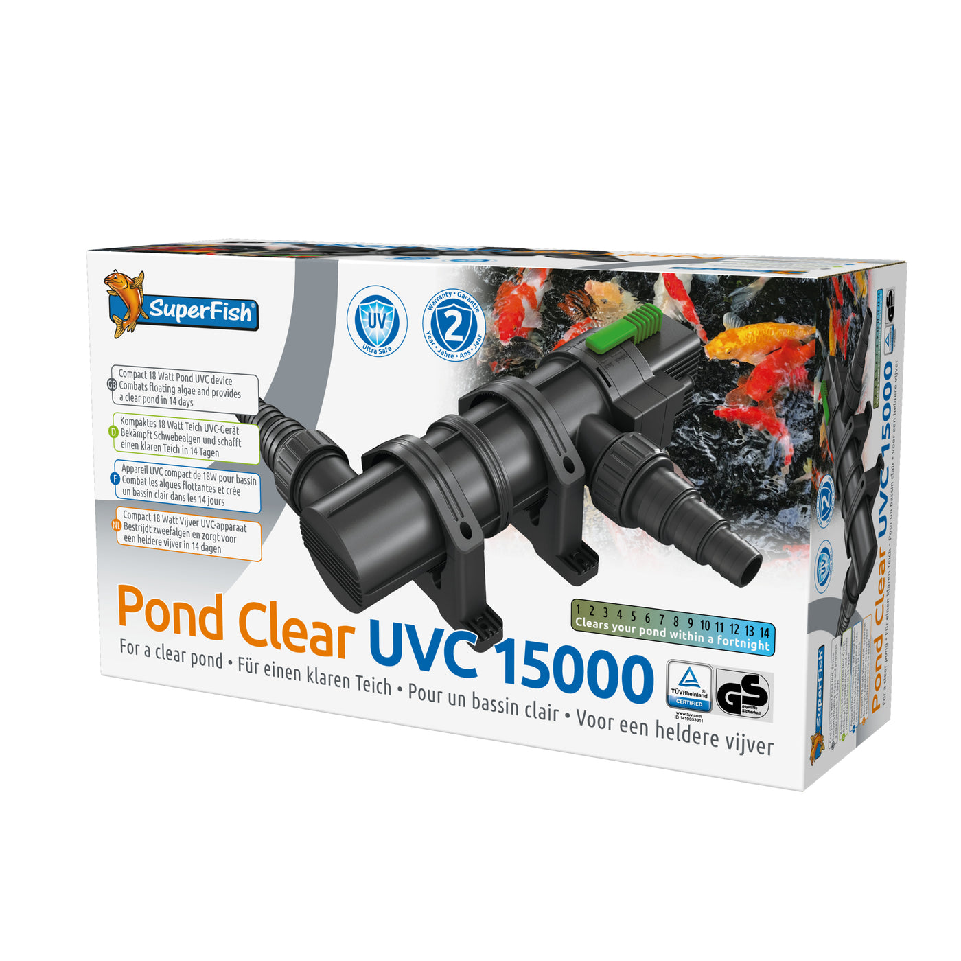 Superfish Pondclear UVC 18W - UV-C unit voor vijvers tot 15.000 liter - 8715897244339 SF PONDCLEAR UVC 18W 15.000 LTR 3D