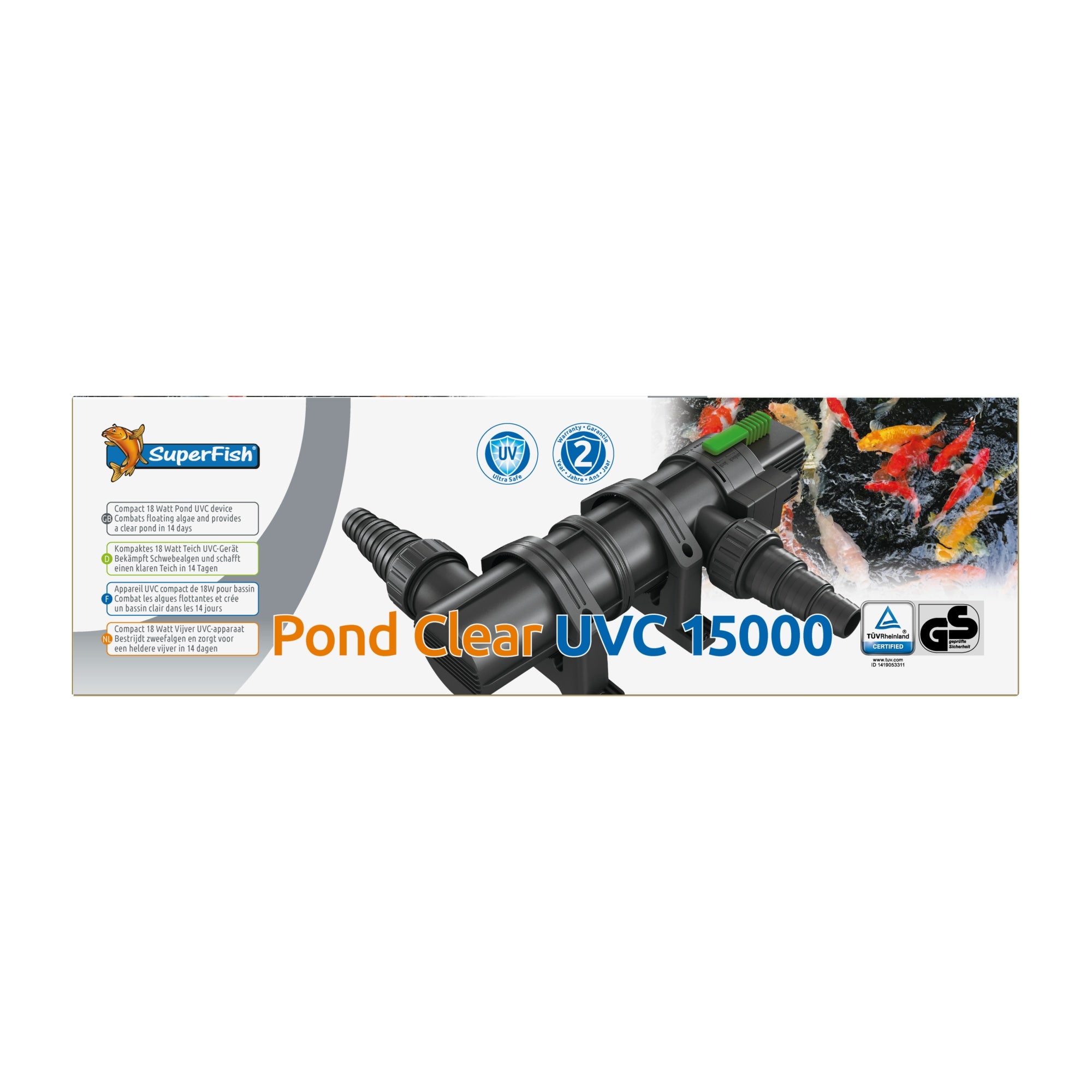 Superfish Pondclear UVC 18W - UV-C unit voor vijvers tot 15.000 liter - 8715897244339 SF PONDCLEAR UVC 18W 15.000 LTR FRONT2