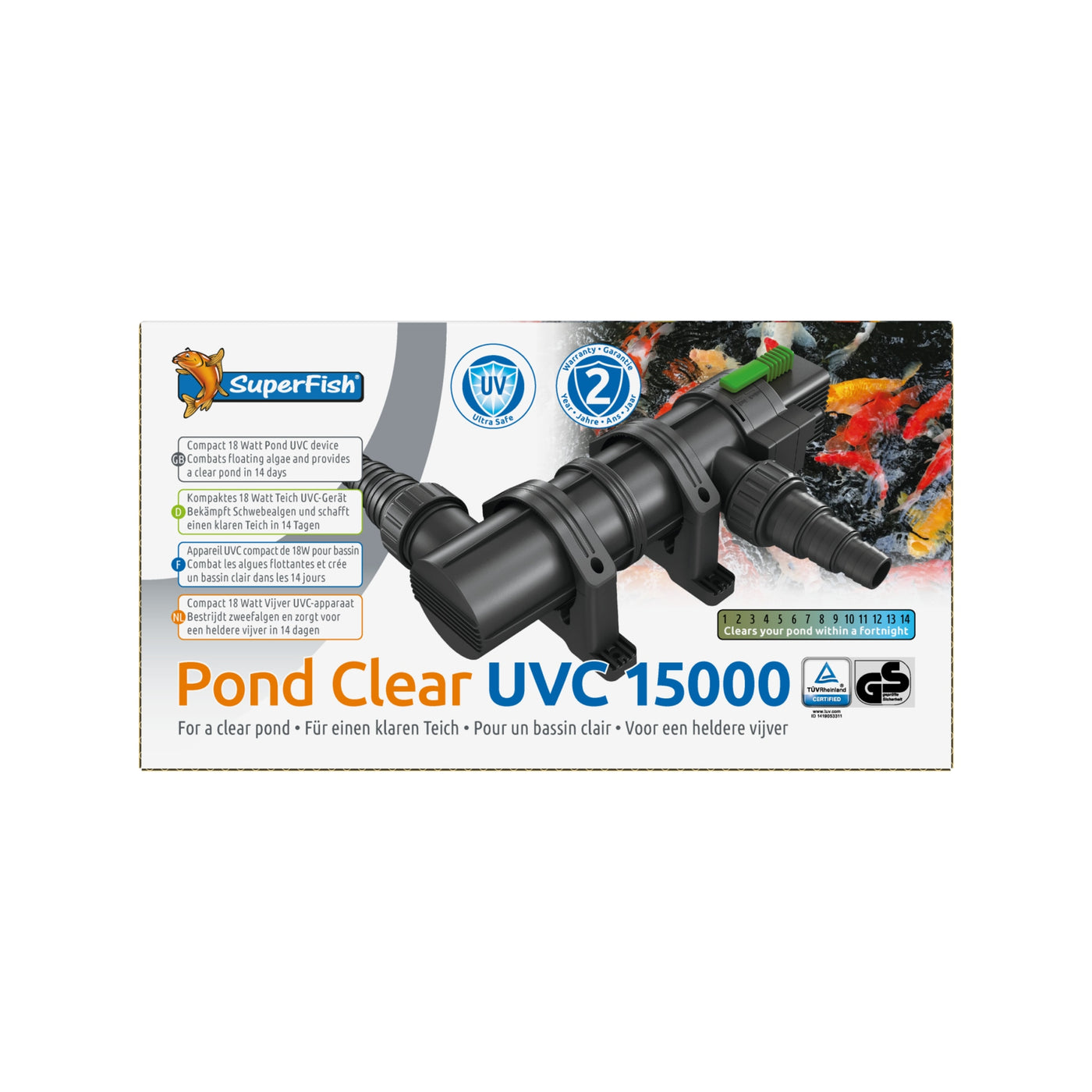 Superfish Pondclear UVC 18W - UV-C unit voor vijvers tot 15.000 liter - 8715897244339 SF PONDCLEAR UVC 18W 15.000 LTR FRONT3