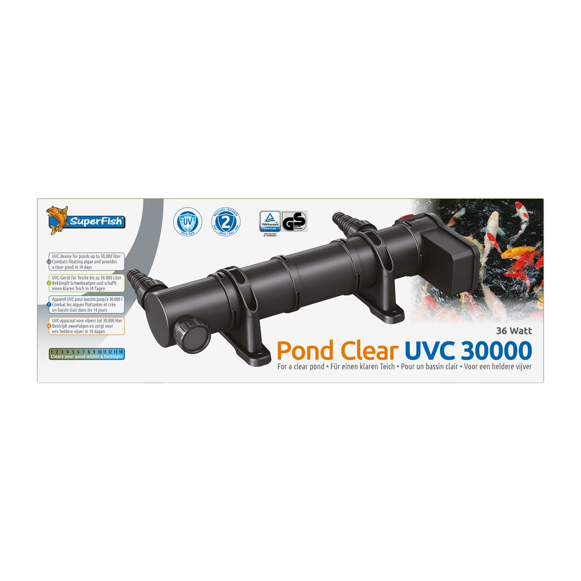 Superfish PondClear UVC 36W - UV-C unit voor vijvers tot 30.000 liter - 8715897321399 SF POND CLEAR UVC 30000 FRONT