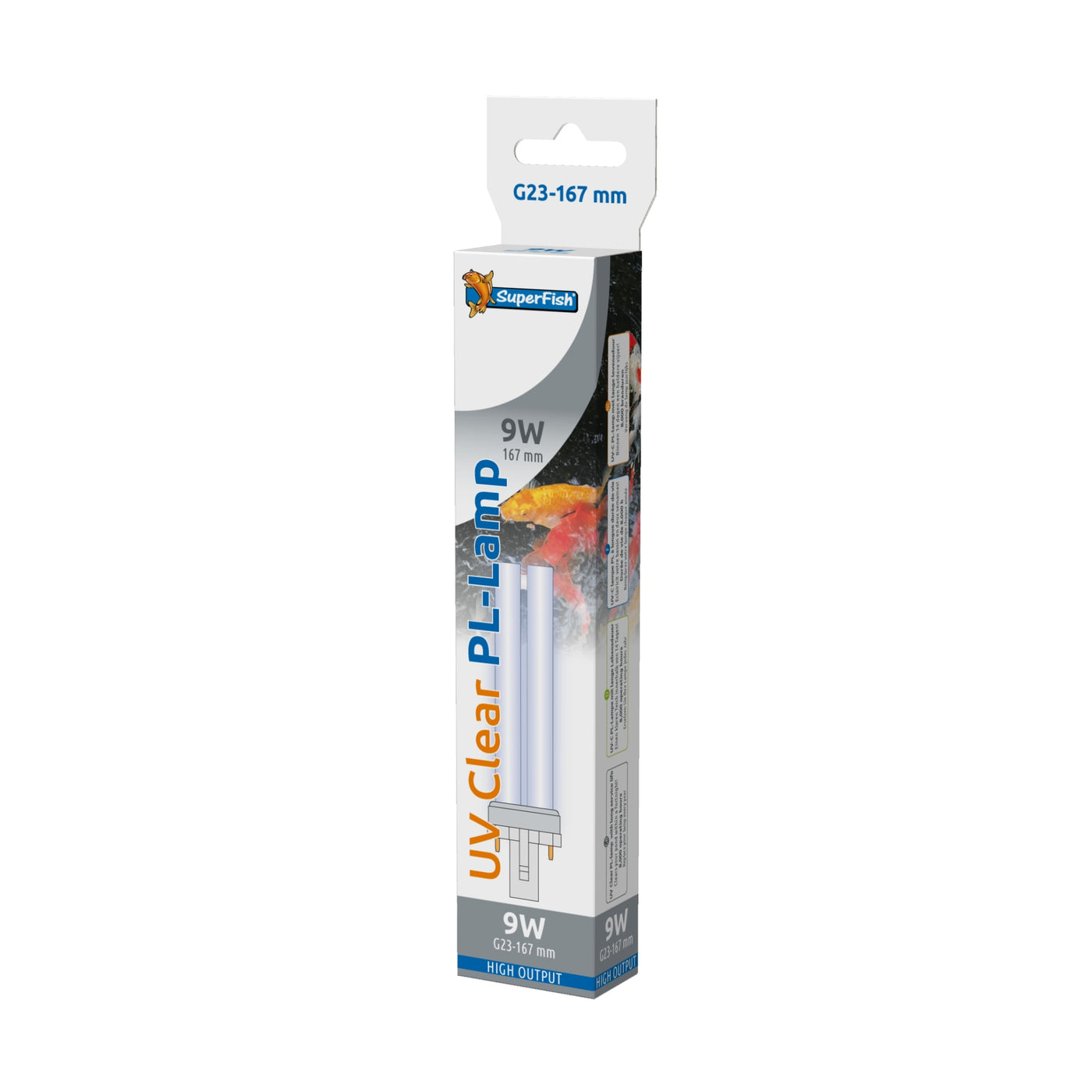 Superfish UV PL Lamp 9W G23 167 mm - vervanglamp voor UV-C vijverfilters - 8715897244414 SF UV PL LAMP 9W G23 167MM 3D