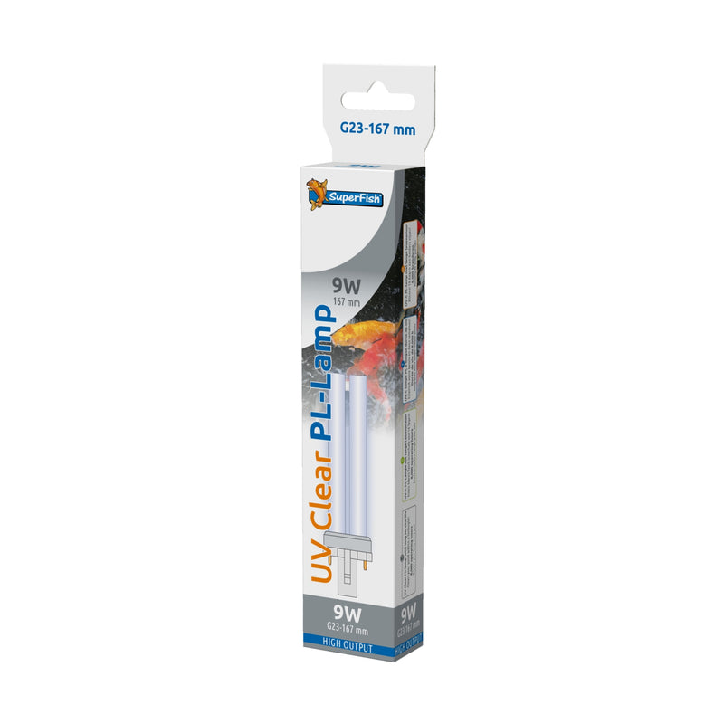 Superfish UV PL Lamp 9W G23 167 mm - vervanglamp voor UV-C vijverfilters - 8715897244414 SF UV PL LAMP 9W G23 167MM 3D, detailaanzicht UV-C Vervanglamp