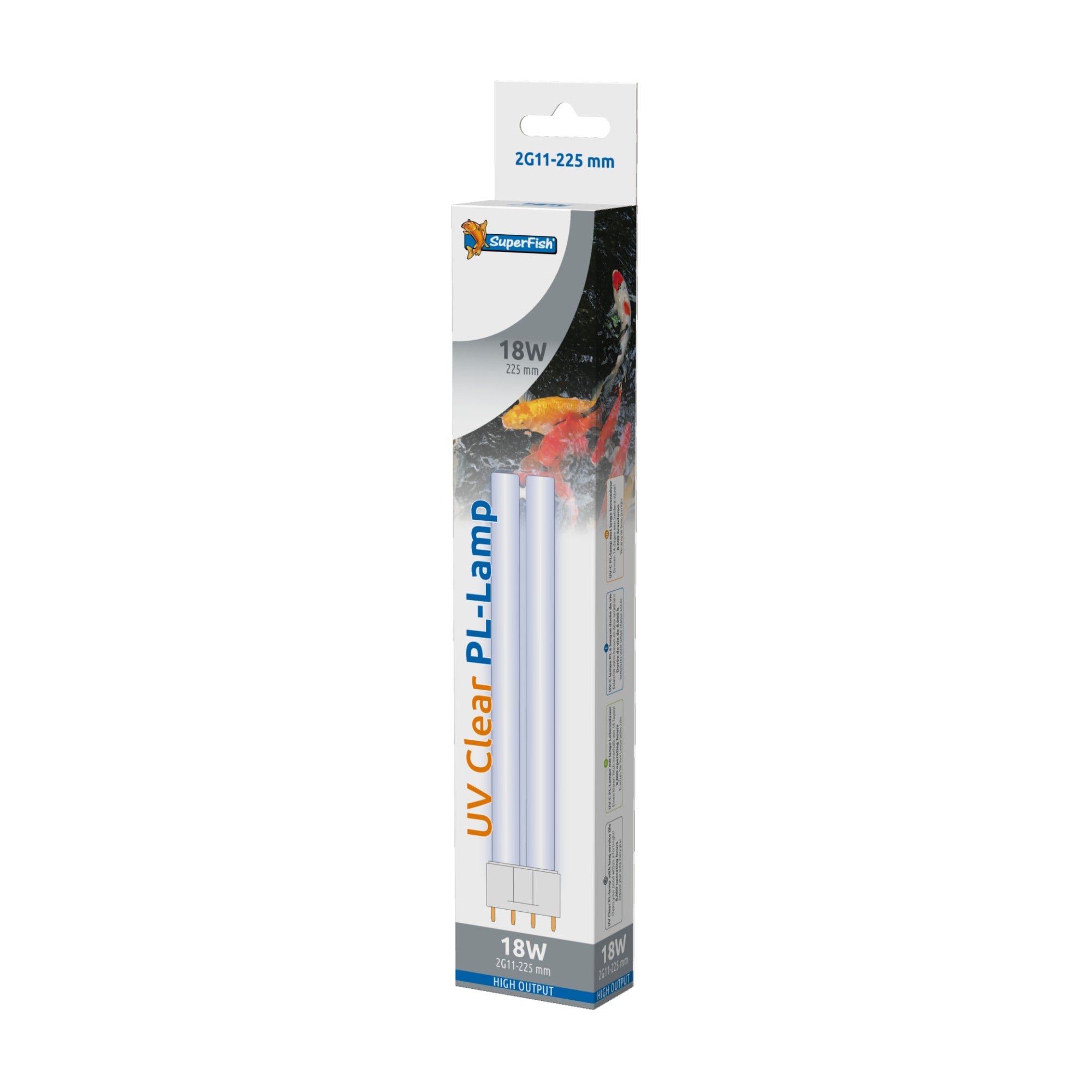 Superfish UV PL Lamp 18W 2G11 225 mm - vervanglamp voor UV-C vijverfilters - 8715897244438 SF UV PL LAMP 18W 2G11 225MM 3D