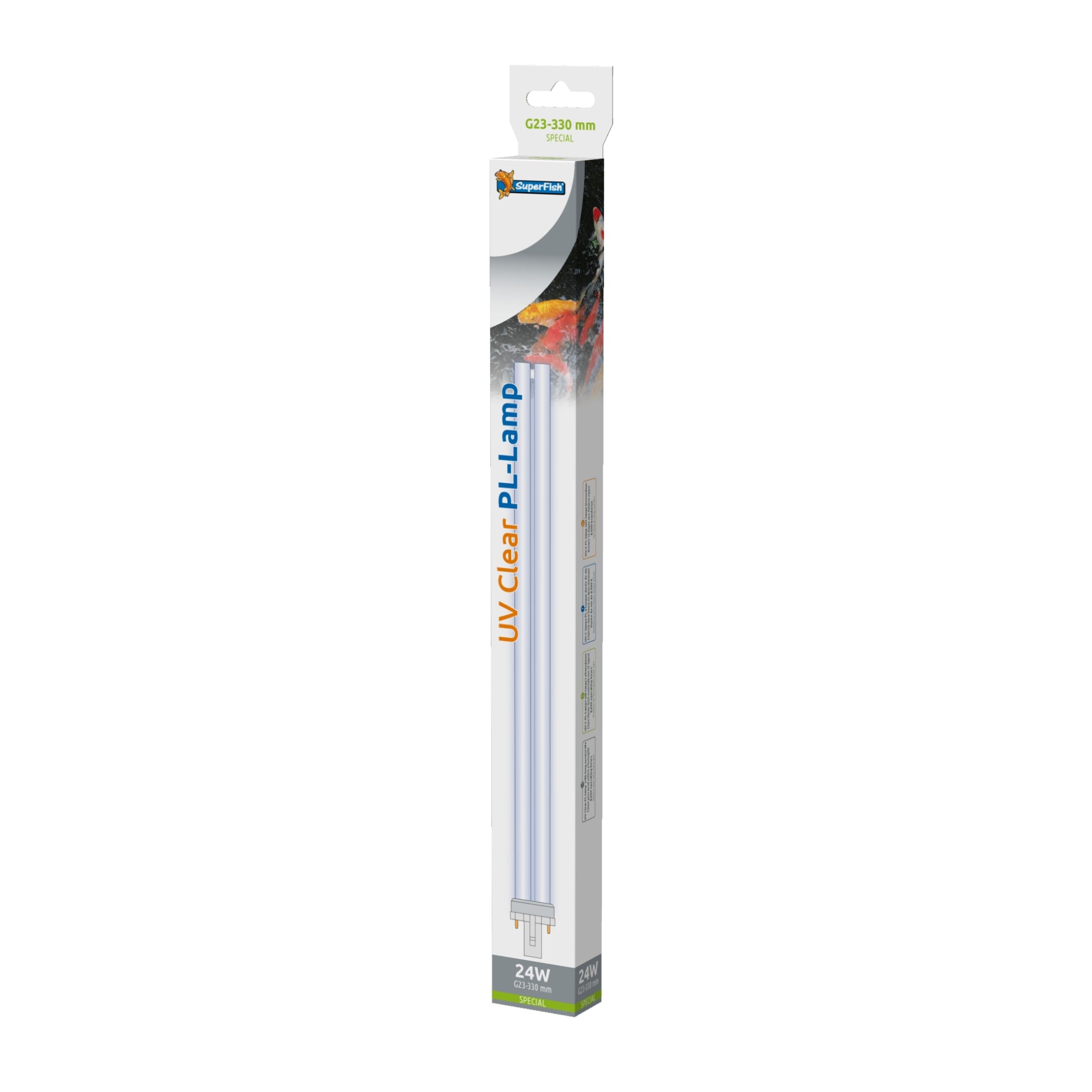 Superfish UV PL lamp 24W G23 - vervangingslamp voor PondClear UV-C - 8715897278297 SF UV PL LAMP 24W G23 330MM SP 3D