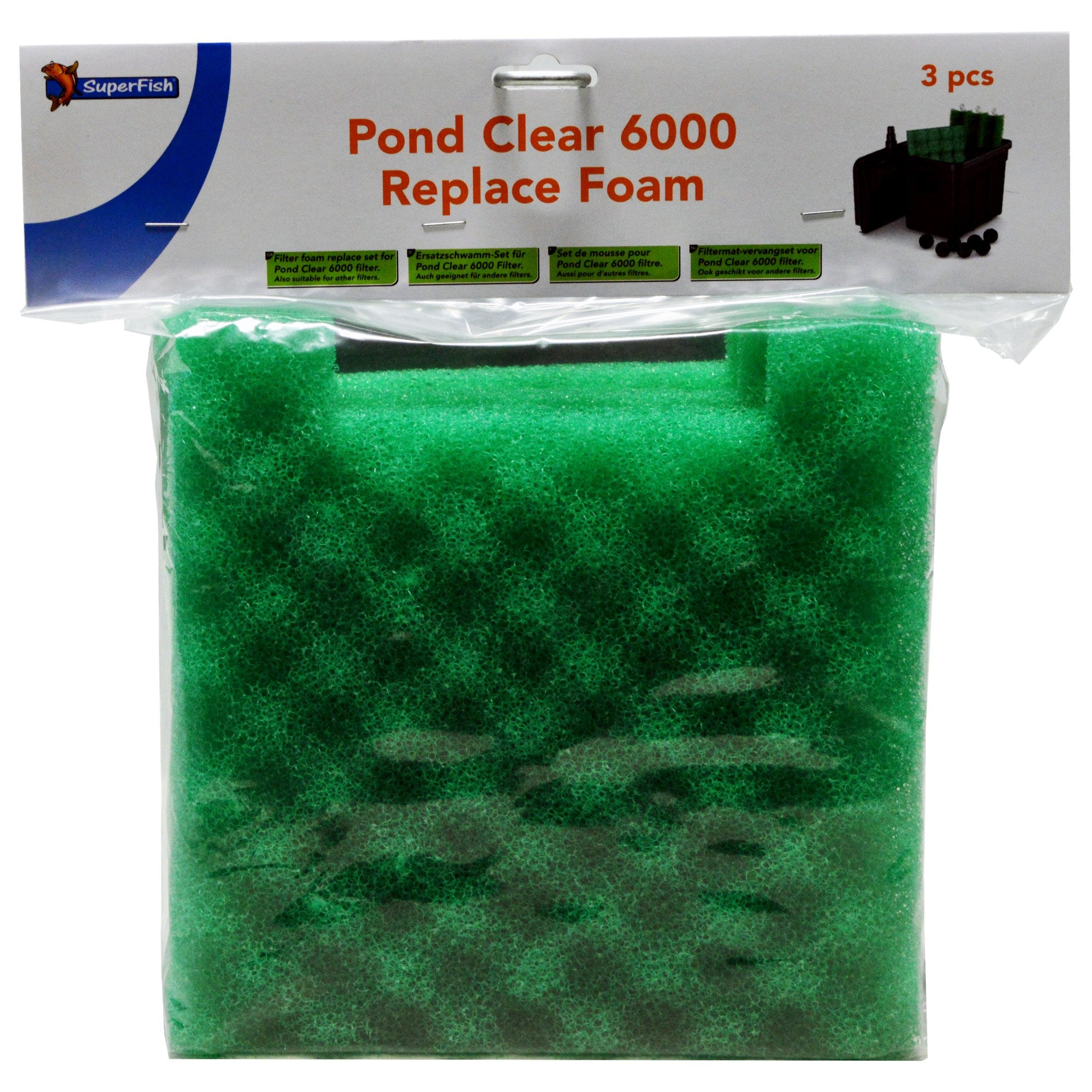 Superfish Pondclear 6000 filterschuim 3 stuks - vervangschuim voor drukfilter