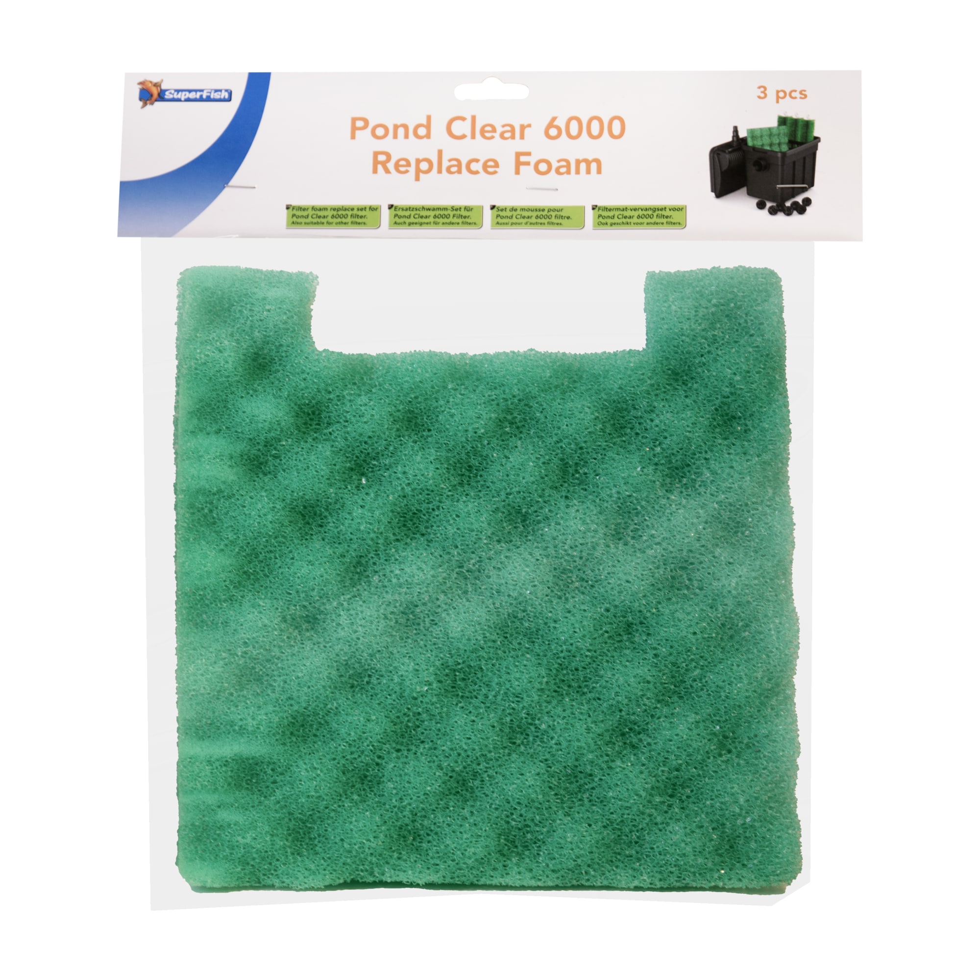 Superfish Pondclear 6000 filterschuim 3 stuks - vervangschuim voor drukfilter