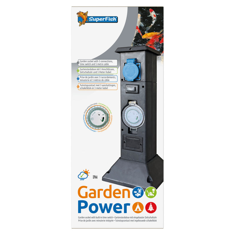 Superfish Gardenpower Stekkerdoos met Timer - buitenstekkerdoos voor vijverapparatuur, Onderhoudsproduct bij Vijvercentrum