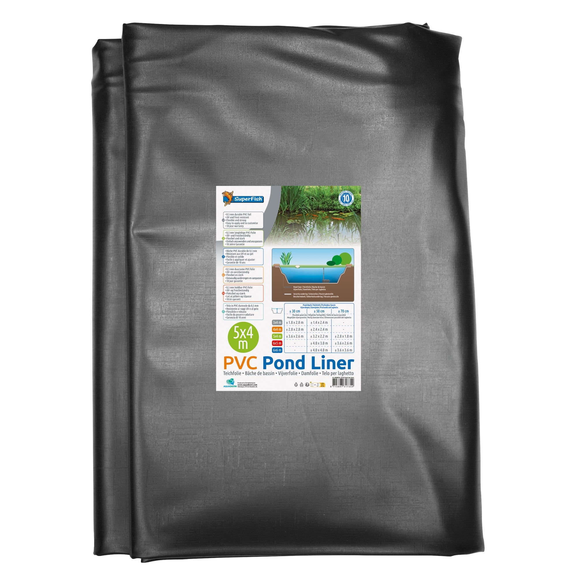 Superfish Vijverfolie 5 x 4 meter - PVC folie voor vijveraanleg