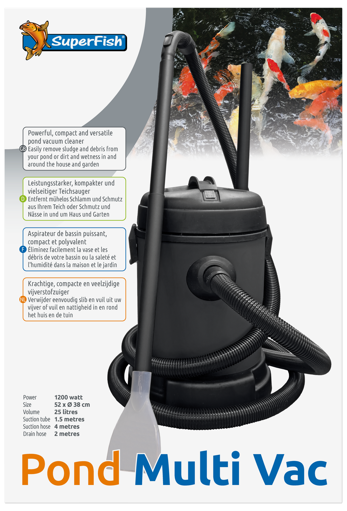 Superfish Pond Multi Vac 1200W - Vijverstofzuiger voor nat en droog gebruik, afbeelding 6 van 6