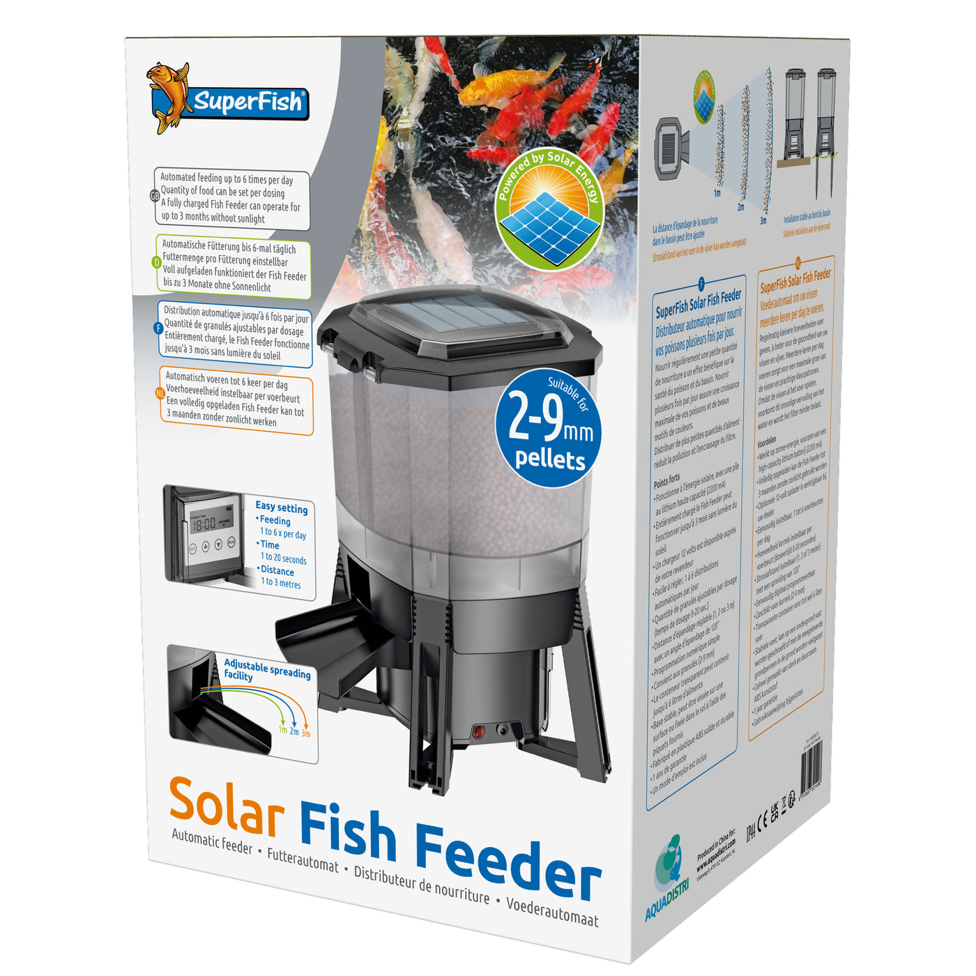 Superfish Solar Fish Feeder voerautomaat op zonne-energie met 6 liter reservoir - 8715897321498 SF SOLAR FISH FEEDER 3D