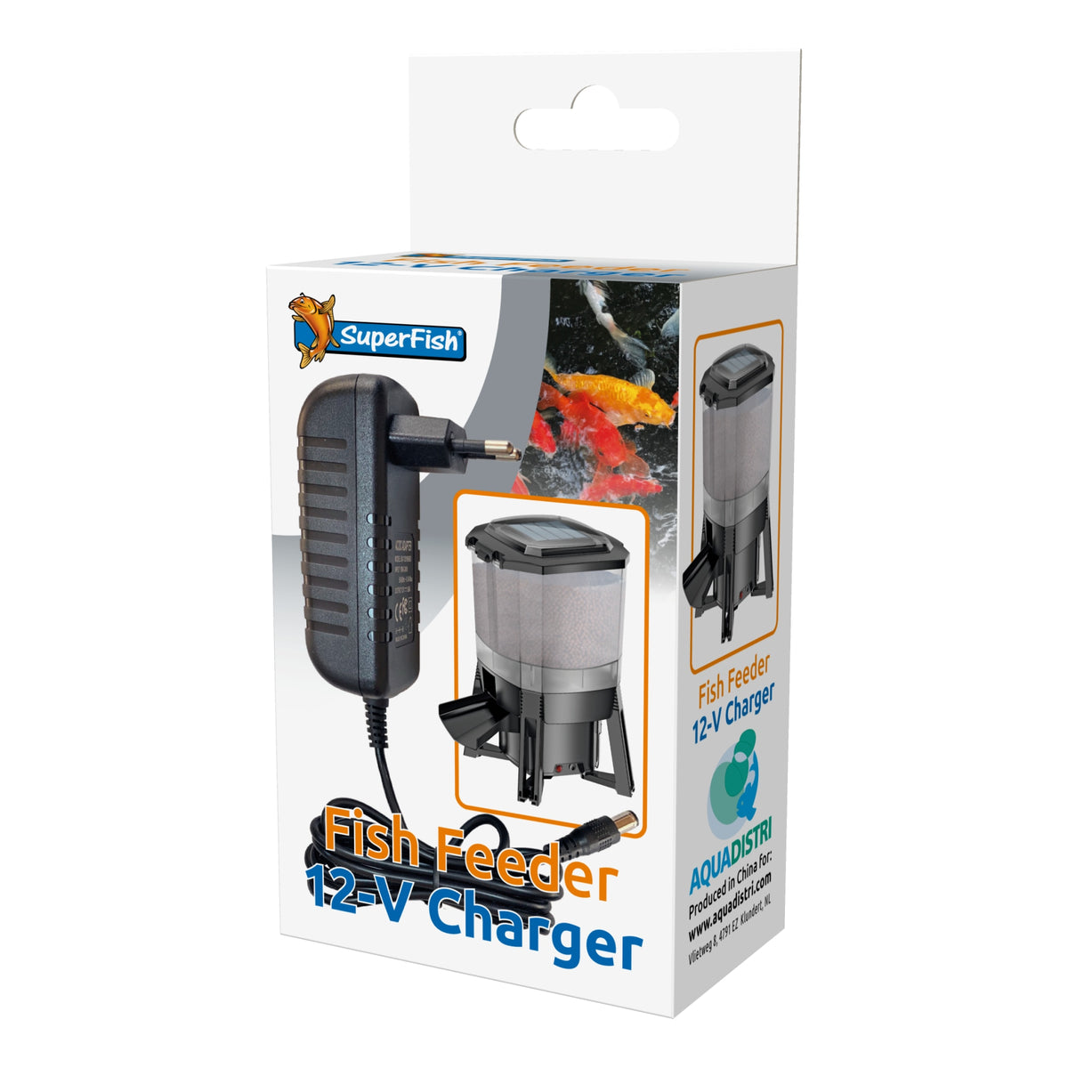 Superfish Solar Fish Feeder oplader - adapter voor voederautomaat - 8715897338670 SF SOLAR FISH FEEDER CHARGER 3D