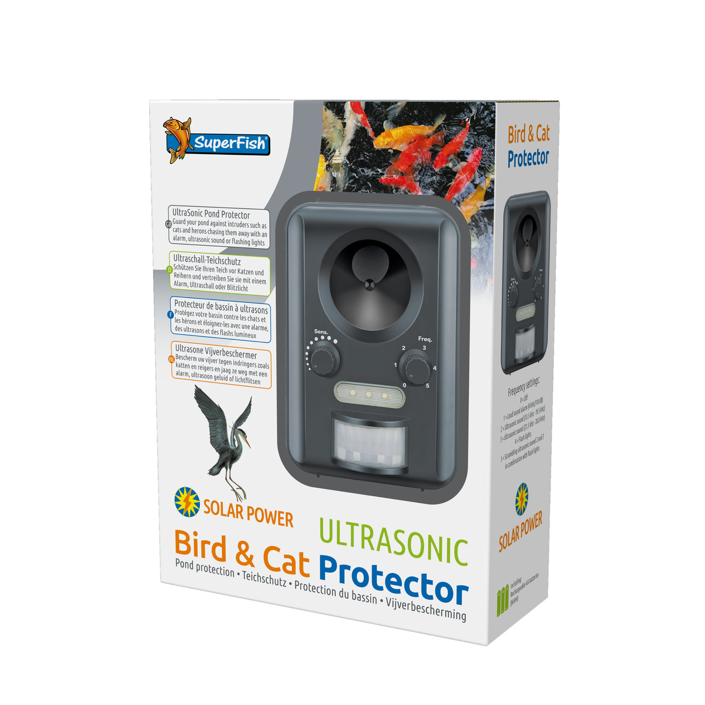 Superfish Bird and Cat Protector - bewegingssensor sproeier tegen reigers en katten - 8715897308444 SF BIRD&CAT PROTECTOR 3D