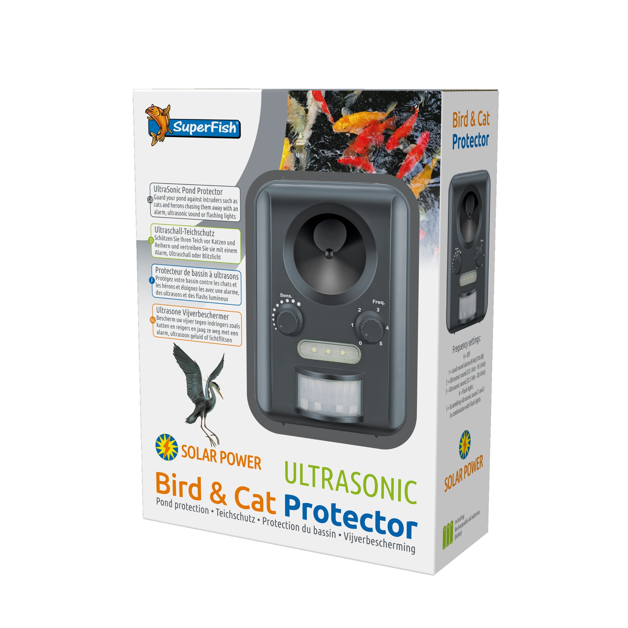 Superfish Bird and Cat Protector - bewegingssensor sproeier tegen reigers en katten - 8715897308444 SF BIRD&CAT PROTECTOR 3D