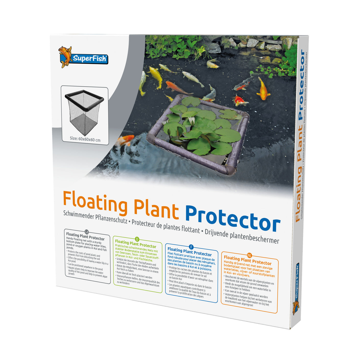 Superfish Floating Plant Protector 60x60x60 cm - 8715897344909 SF FLOATING PLANT PROTECTOR 3D