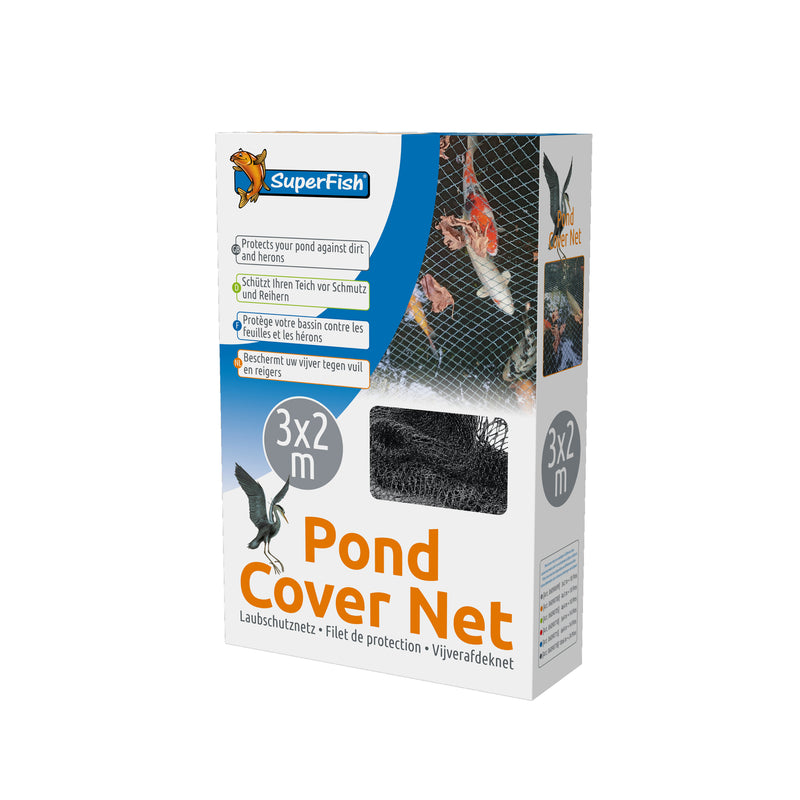 Superfish Vijverafdeknet 3 x 2 m - beschermnet inclusief 10 grondpinnen - 8715897033353 SF POND COVER NET 3 X 2 MTR 10 PINS 3D, detailaanzicht Vijvernet