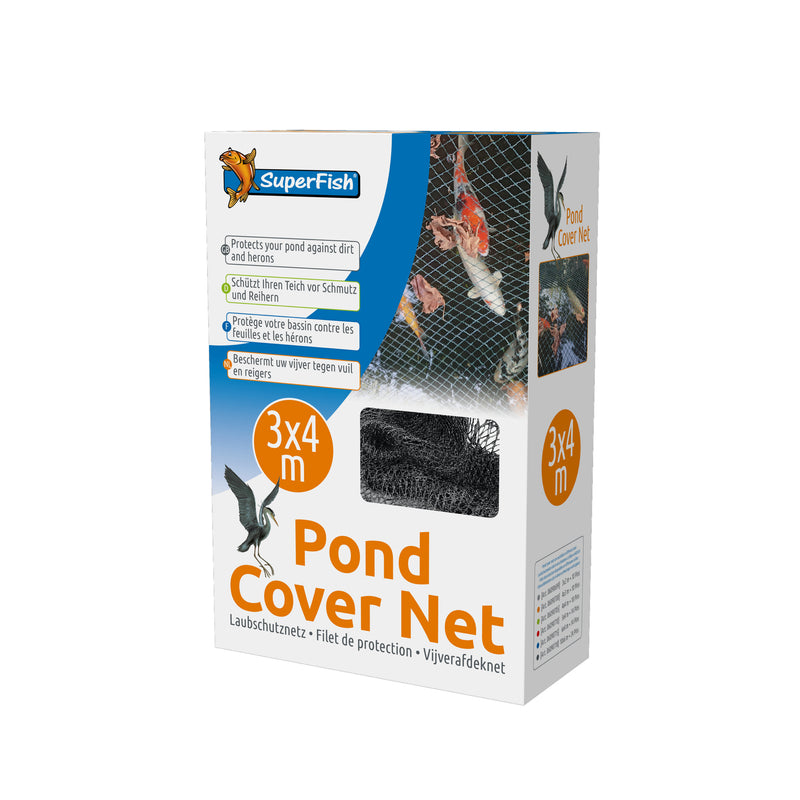 Superfish Vijverafdeknet 3x4 meter - beschermt tegen bladval en reigers - 8715897030031 SF POND COVER NET 3 X 4 MTR 10 PINS 3D, detailaanzicht Vijvernet