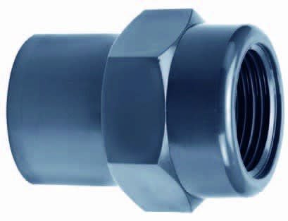 PVC verloopsok 1 1/2 inch x 1 1/4 inch binnendraad, afbeelding 2 PVC Hulpstuk