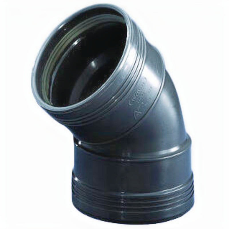 Wavin Bocht PP 45° 2x Manchet Zwart - 90 mm, PP Fitting bij Vijvercentrum